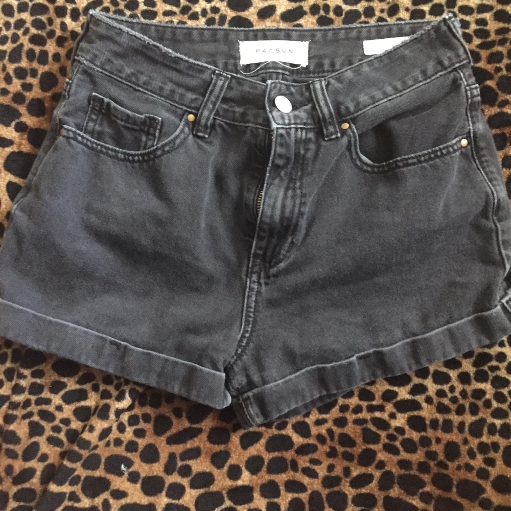 PACSUN black denim mom shorts